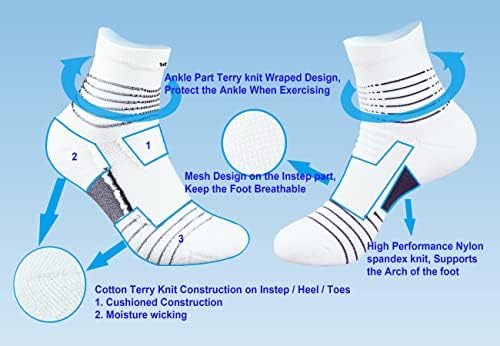 MAGIARTE ženske čarape za gležnjeve Meki čisti pamuk niski rez Atletski Casual Mutil boja No Show čarape za žene 3/6/12 pakovanje