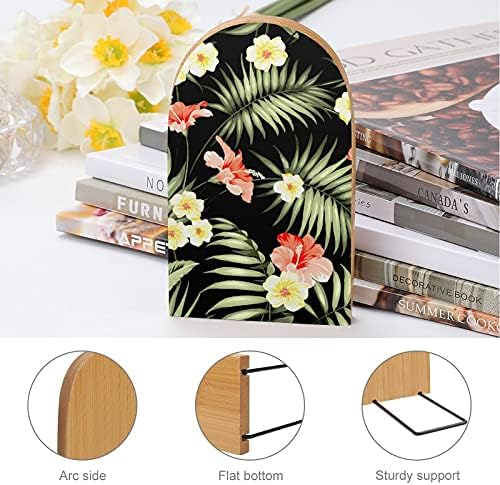 Hawaiian cvijet Hibiscus knjiga završava za police drvena Bookends držač za teške knjige šestar moderni