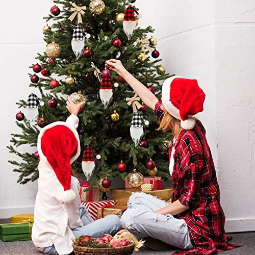 Božićni bivoli plairani gnome ukrasi božićnog drvca Viseći ukras mini plišana santa elf ukras ručno rađeni švedski stil xmas viseći dekor