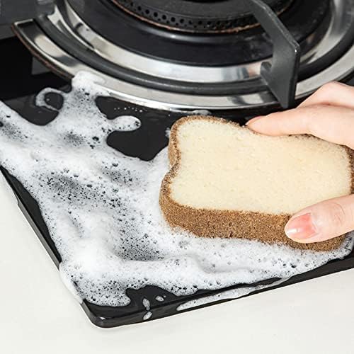 Višenamjenski piling spužvi, tost oblika posuđa, čarobnim dubokim čišćenjem zadebljano čišćenje, slatka sendvič spužva, lonče posuđe gadget dodaci za kućnu kuhinju, 1pcs