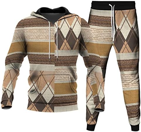 Muški zveznici se postavlja novost 3D štamparija hoodie jogging odijelo 2 komada set unisex