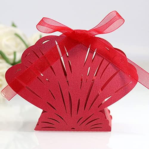 Cujux 50pcs Cvjetni cvjetni nosač Pokloni pokloni bombone kutije sa vrpcom prilagođenim vjenčanim
