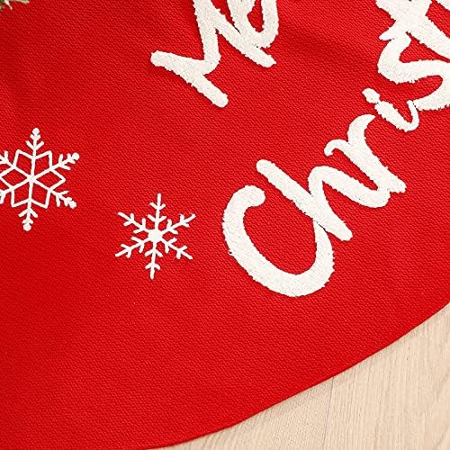 Huijie božićne suknje - 48 inčni sretan Božićni vez crveni Xmas Tree Base Dekorativni ukrasi, novogodišnji