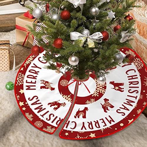 Xmas Tree Skirts Mat 30 X30 Psi snijega štenad crvena božićna stabla mat jazavčar Corgi Bulldog kućni kućni suknji poklopac za Xmas New Year Holiday vanjski ukras na otvorenom