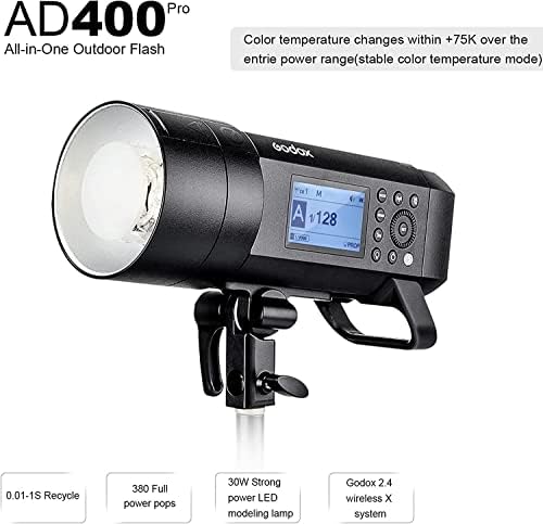 Godox AD400 PRO400PRO Flash GN22 TTL Monolight W / Godox SB-UE 80cm softbox, 1/8000 HSS Vanjska flash Speedlight, 2.4G sustav, vrijeme recikliranja W / reflektor za recikliranje 0,01-1s
