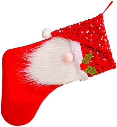 Nuobesty Božićni ukrasi Santa ukras božićne čarape veznim sekfikovim čarapama Viseći čarape za kamin Xmas Drvo Dekor crveni Norse dekor Božićni dekor
