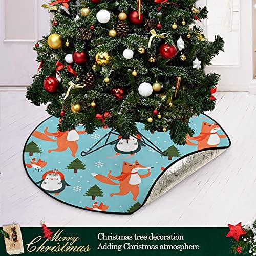 Sretan božićni zimski snjegović božićno stablo vodootporno stalci za stalak za stalke za pladanj tepih ispod božićnog drvca za Xmas Ornament Holiday Homesbany 2002 inča