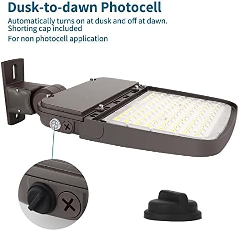 Xbuyee 200W LED svjetlo za Parking sa Fotoćelijom Od sumraka do zore, Komercijalna Vanjska svjetla za cipele