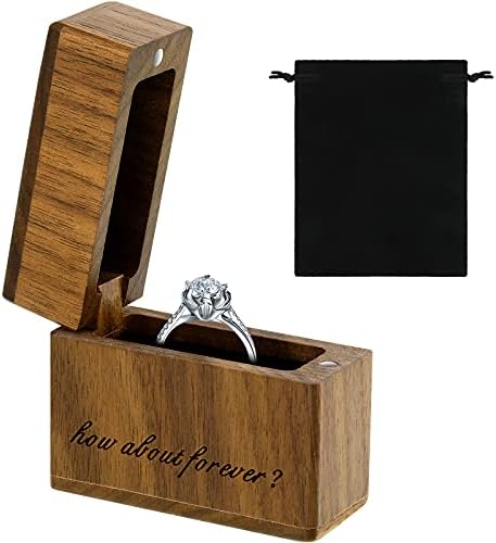 Tanka Drvena kutija za prsten prijedlog prenosiva Drvena kutija za zaručnički prsten tanka kutija