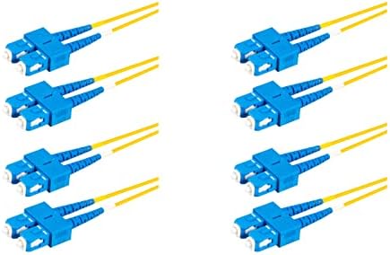 SpeedyFibertx - 4-pakovanje 5 metra singlemode dupleks SC / U na SC / U FIBER PATCH kabl, Corning SMF-28® 9 / 125um ultra optički vlakno, OS1 / OS2 kompatibilan, žutog riser ofnr kabel