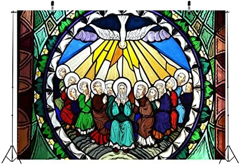 BELECO 7x5ft tkanina vitraž prozor Pentekost pozadina mir Dove Sveti Duh na Isusu fotografija pozadina pozadina