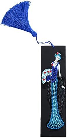 Bsxgse duga haljina dama Dijamantna slika Bookmark Kits Kožna kantaža Bookmark Art Craft 5D Djelomične bušilice zanat za obrt za Crnestones Podrška za povratak