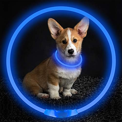 Svijetli ovratnici za pse, VIZPET LED pasa Ovratnici USB punjivi flash ogrlica za pse, ogrlica za kućne ljubimce