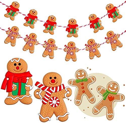 32 komada od medenjaka Čovjek božićni gingerbread Man Tree Garland Božićni medenjak Man viseći Ginderbread Man ukrasi menadžerskih gingerbread Man Privjesak za ukrašavanje božićnog stabla
