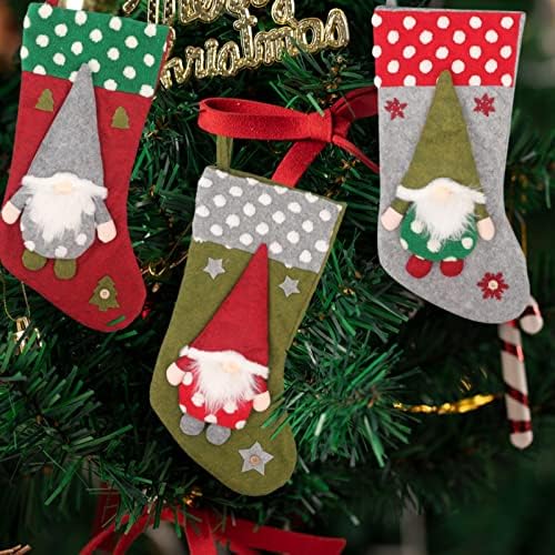 Kupnja kućnog ukrasa 10,2 * 15,3 inča Tri boje bijela ukras točka Veliki licani stari božićni čarapi Faux Pamuk Garland