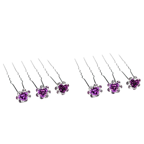 20 pakovanja Bridal Rose Flower Crystal igle za kosu za vjenčane kopče za kosu u obliku slova U