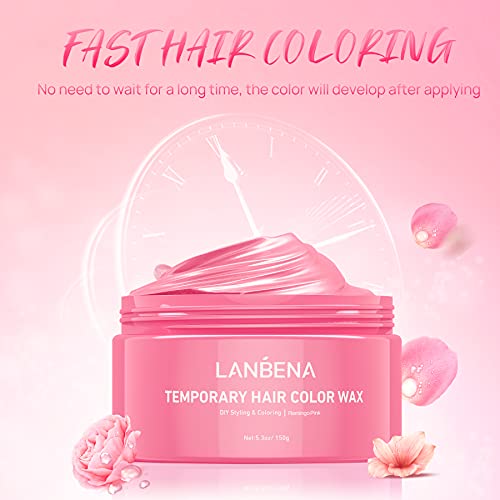 Vosak za kosu, LANBENA Flamingo Pink vosak za kosu za privremenu boju kose Dye vosak za muškarce i žene, Unisex