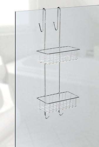 WENKO 2-slojni stalak za kupatilo Aldo-korpa za odlaganje, Nerđajući čelik, Srebrna sjajna, 20 x 24,5 x 70