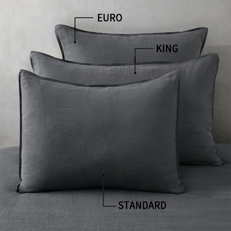 Atlinia posteljina jastučnici set od 2, standardna veličina 20 '' x 26 '' jastučnica, posteljina jastuk sham tamno siva