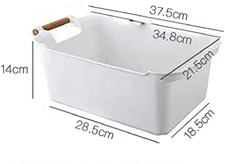 Wjccy drvena ručka korpa za domaćinstvo višenamjenska kutija za odlaganje plastične ručke sanitarne