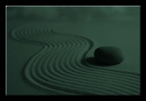 Senzacije slike blistaju u tamnom platnu zid Art-bijeli pijesak Zen kamen