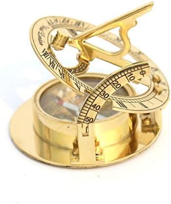 Mesingani sundial kompas - sjajni mesings usmjereni nautički vintage kompas - zapadni London