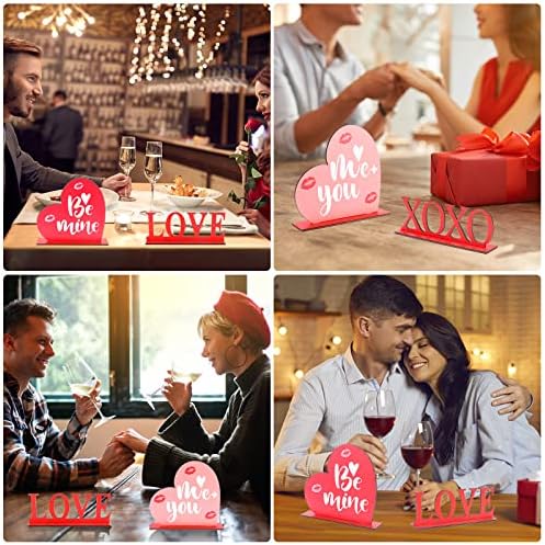 4 kom Drveni zaljubljeni Dan tablice Znak Valentine Center Fumerce Xoxo Tabela me potpisuje da budete minska