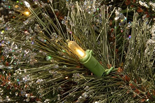 Nacionalna stabla Prethodna umjetna božićna vijenca, zelena, blistavi borov borovi, bijela svjetla, ukrašena
