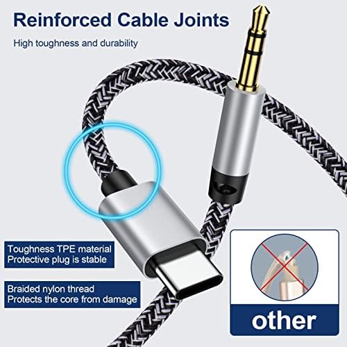 USB C do 3,5 mm Audio adapter, 2pcs 3,3ft AUX kabel kabela muški stereo kabl za slušalice za zvučnike