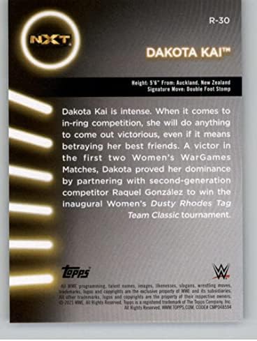 Dakota Kai 2021 TOPPS Ženski divizija Roster # R-30 Nm + -MT + WWE Hrvanje