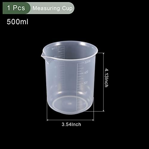 Yokive 1 kom PP Plastični diplomirani čašica, laboratorijska upotreba | Tečna mjerna čaša, odlična za laboratoriju, kuhinju, dnevna upotreba