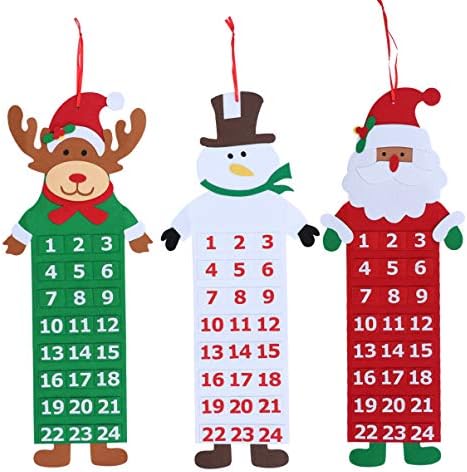 Besplatni Božić Advent Kalendar 2020, netkana tkanina Božić odbrojavanje kalendar dekorativna Santa Claus tkanina zidni kalendar Advent Kalendar viseći Ornament Kancelarijska vrata dekoracija Doma