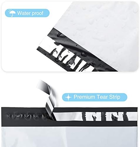 Fuxury 12x15. 5 inča 100pc White Poly Mailers torbe za otpremu za odjeću Mailing & amp; dostava koverte