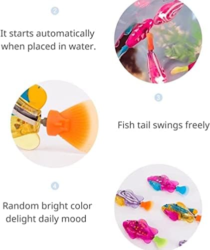 HICCVAL ROBO FISH za mačke, igračka za mačka robota, interaktivni robot plivajući riblje igračke za mačku, aktivirano plivanje u vodi sa LED svijetlom plastičnom ribom igračka poklon 5pcs