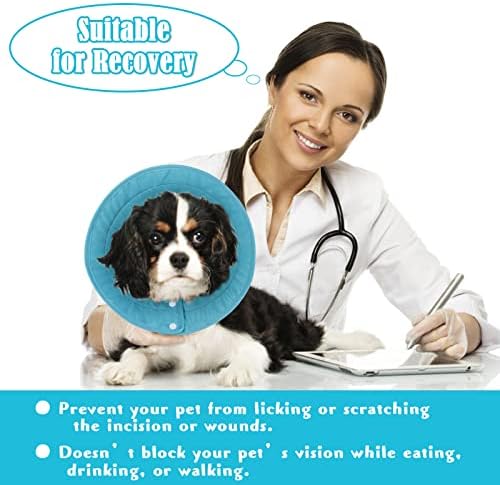 Mbket konus ovratnika za oporavak za velike pse nakon operacije, vodootporni najlon podesivi konus, elizabetanski ovratnik Prevent grickanje & grebanje, Seablue, X-Large