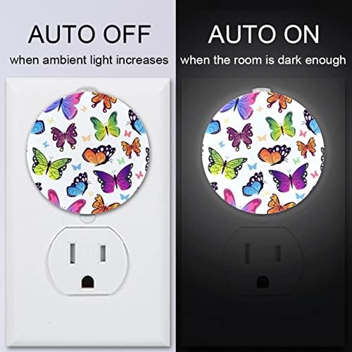 2 paket Plug-in Nightlight LED noćni svetlosni leptiri sa senzorom sumraka do zore za dečiju sobu, dečiju
