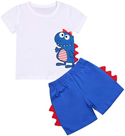 Malene majice malih dječaka 3D Dinosaur Tops majica + kratke hlače 2pcs Hotsas Kids Ljetna casual