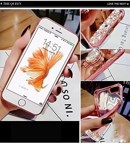 Ykybhx kompatibilan sa iPhone 11 Pro Max Case ogledalo, Crystal intarzija Diamond Flowers Rhinestone Glitter ogledalo