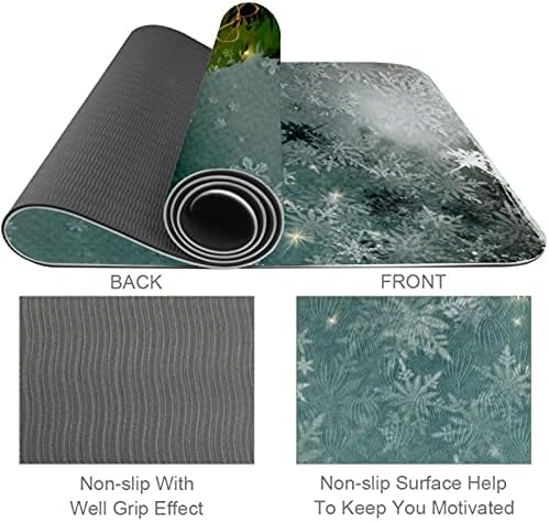 6mm Extra Thick Yoga Mat, božićno drvce i pahuljice Print Eco-Friendly TPE vježbe Mats Pilates Mat sa