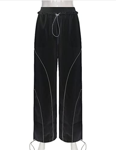 ZONTROLDY CARGO HLAČE Žene padobranske hlače Y2K baggy casual visoke špesterokutne pantalone širine struka