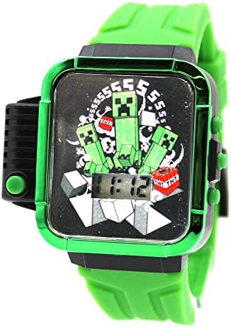 Accutime Kids Microsoft Minecraft crna & zeleni digitalni LCD kvarcni ručni sat sa baterijskom