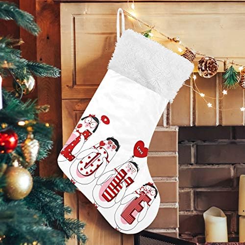Tarity Božićne čarape 1 pakovanje velikih 18 u xmas čarape sa smiješnim polarnim medvjedom Ljubav kamin Viseći božićne čarape personalizirani ukras za porodičnu zabavu Sezona Seasehouse