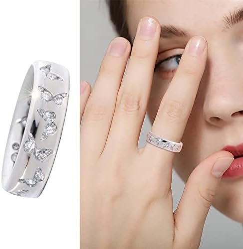 Prstenovi za žene 2023 rođendanski pokloni Diamond kristalni oblik prstenaste prsten Dijamantni buterfly vintage