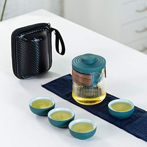 Xwozydr Travel Tea set keramičkog prenosivih setova za čaj za čaj sa kočićima na papiru sa malim staklenim