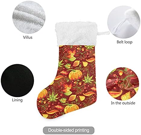 Alaza Božićne čarape jesen sa bundevom i napuštaju klasični personalizirani veliki ukrasi za čarape za