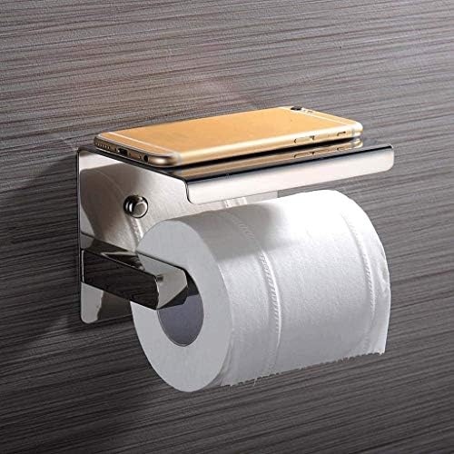 SXNBH Držač za toaletni papir - Držač rola za toalet sa policom, ljepilo bez bušenja ili zida montiranih vijcima za kupaonicu