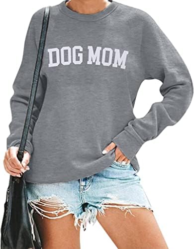 Mousya Dog Mom Duks žene Mama pulover Dukseri za ljubitelje psa Dukseri Duks minski mljeveni mama Pismo Ispiši Ležerne prilike dugih rukava