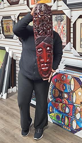 Roafia butik autentična afrička ručna rezbarena Jacaranda Wood Ujamaa Makonde maska