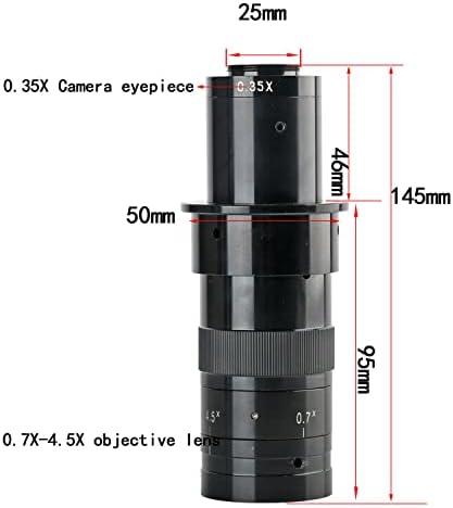 Koppace 22x-143x Industrijski monokularni mikroskopski objektiv 0,35x okular 0,7x-4,5x zumiranje Cilj 25 mm C-montira kontinuirani zum objektiv