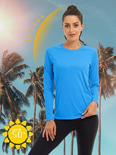 Tacvasen Ženska majica za zaštitu od sunca UPF 50+ Pješačenje s dugim rukavima Trčanje Sport Workout Opr Guards